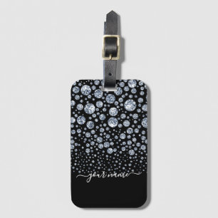 Étiquette À Bagage Hérone de Parties scintillant diamant argenté