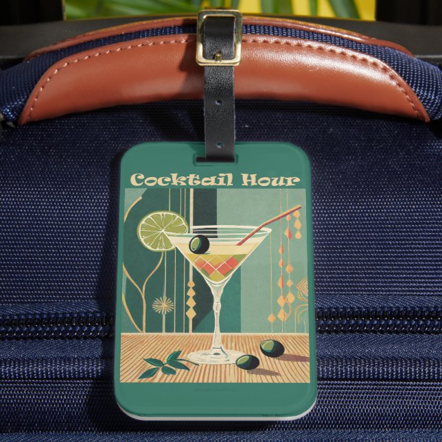 Étiquette À Bagage Heure du cocktail design milieu de siècle (Insitu Rectoal 2)