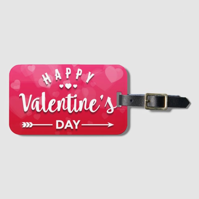 Étiquette À Bagage Heureuse Sainte-Valentin (Devant Horizontal)
