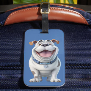 Étiquette À Bagage Heureux le Bulldog
