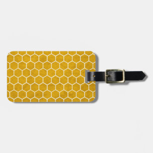 Étiquette À Bagage Hexagone Motif Hexagon Jaune