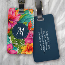 Hibiscus floral tropical Monogramme