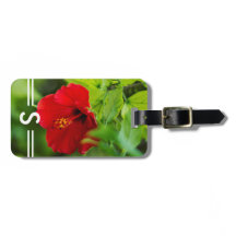 Hibiscus Red Hawaii Fleur tropicale + Initiales