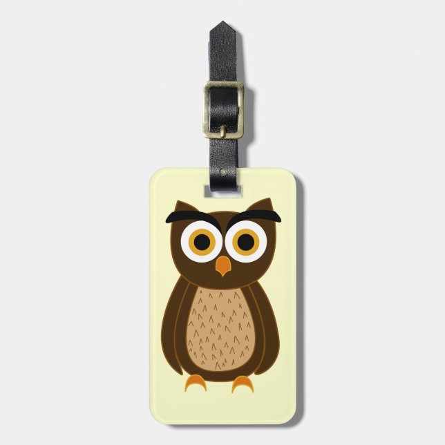 Étiquette À Bagage Hibou (Devant Vertical)