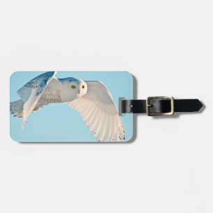 Étiquette À Bagage Hibou blanc en vol