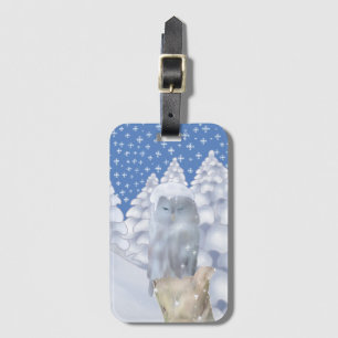Étiquette À Bagage Hibou dans la neige Sac de courses réutilisable