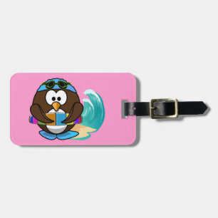 Étiquette À Bagage hibou de nageur