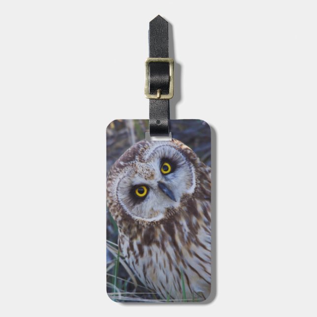 Étiquette À Bagage Hibou des marais (Devant Vertical)