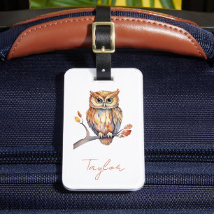 Étiquette À Bagage Hibou Personnalisé