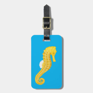 Étiquette À Bagage Hippocampe jaune
