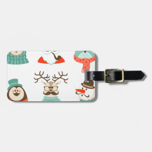 Étiquette À Bagage hipster noël père Noël