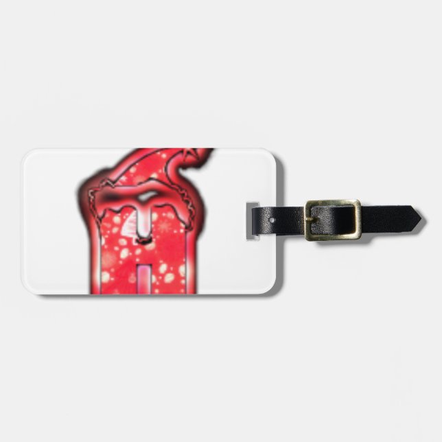 Étiquette À Bagage Ho Ho Ho ! Père Noël Casquette Joyeux Noël étoile. (Devant horizontal)