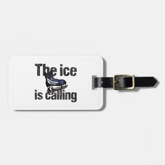 Étiquette À Bagage Hockey La glace appelle (Devant horizontal)