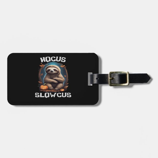 Étiquette À Bagage Hocus Slowcus Amateurs de fentes Halloween tee tee (Devant horizontal)