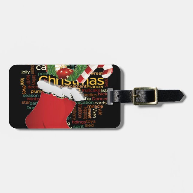 Étiquette À Bagage HoHo ! Merry Christmas TOXITS et Happy New Year (Devant horizontal)