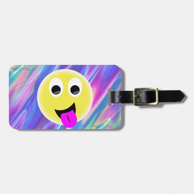 Étiquette À Bagage hologramme émoji (Devant horizontal)