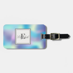 Étiquette À Bagage Holographique tendance, personnalisé avec monogram