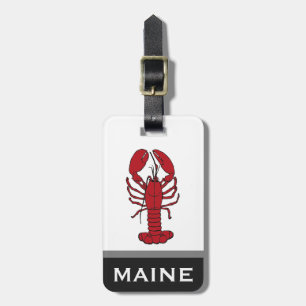 Étiquette À Bagage Homard de Côte Est en rouge et la coutume de mot