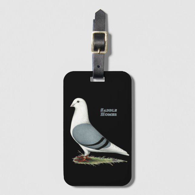 Étiquette À Bagage Homer Blue Saddle (Devant Vertical)