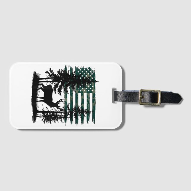 Étiquette À Bagage Hommes Enfants Garçons Chasse Chemise Deer Hunters (Devant Horizontal)