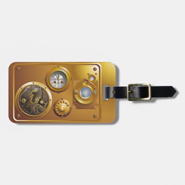 Étiquette À Bagage Horloge Steampunk (Devant horizontal)