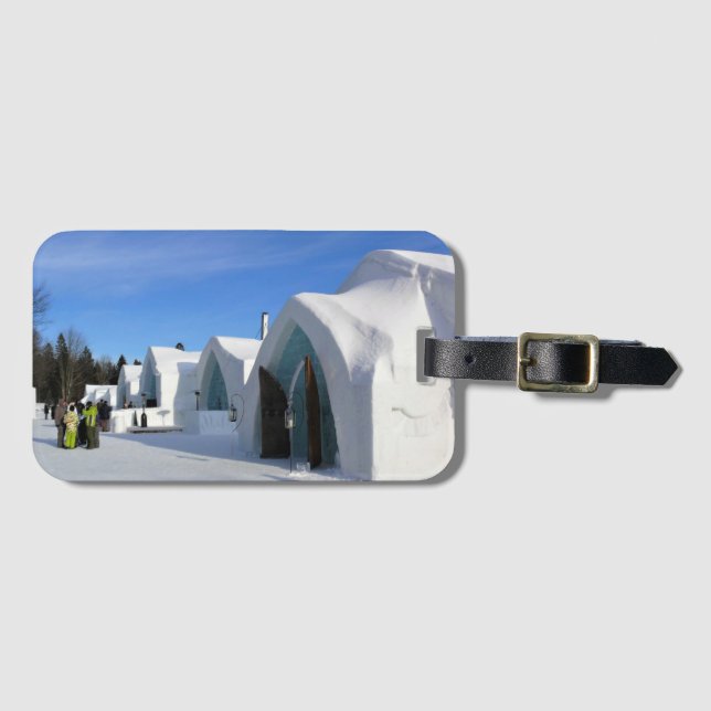 Étiquette À Bagage Hôtel de Glace, Québec, Canada (Devant Horizontal)