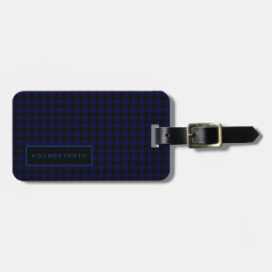 Étiquette À Bagage Houndstooth personnalisé Blue Black Him Bagage