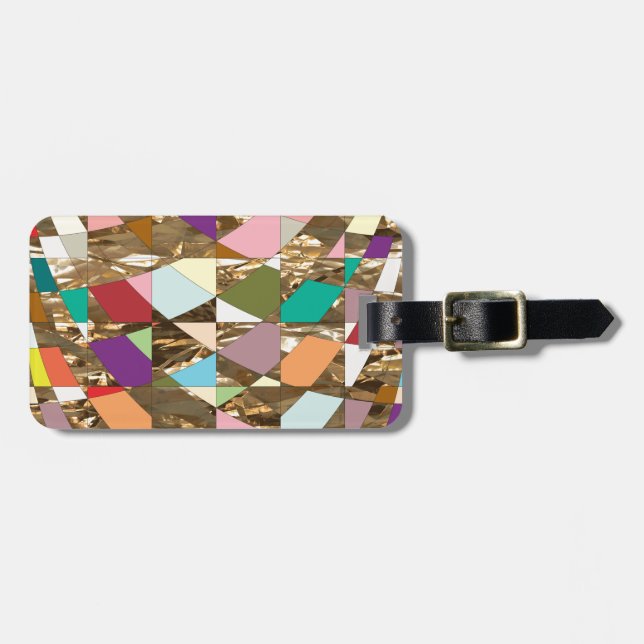 Étiquette À Bagage Huile d'or couleur Abstraite (Devant horizontal)