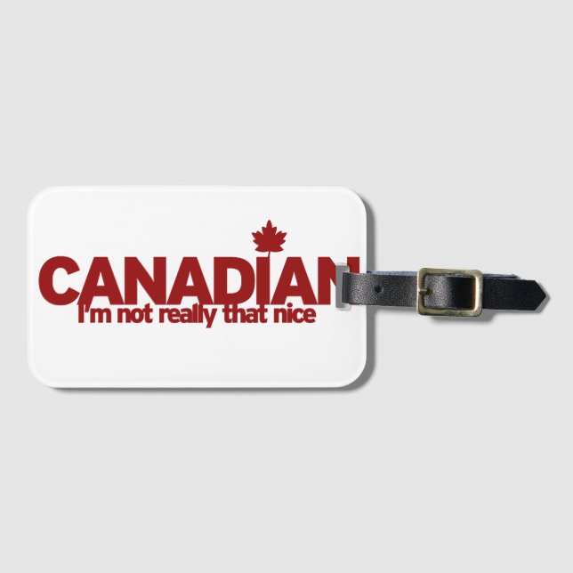 Étiquette À Bagage Humour canadien (Devant Horizontal)