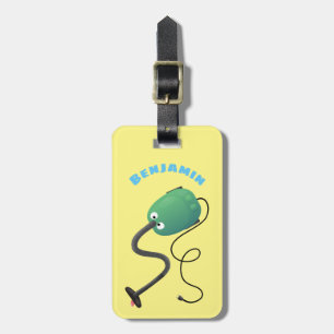 Étiquette À Bagage Humour de dessin animé de l'aspirateur mignon