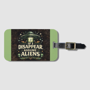Étiquette À Bagage Humour sur les enlèvements d'aliens par des OVNI