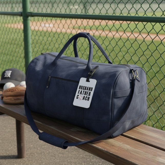 Étiquette À Bagage Husband Father Coach Baseball Dad Quote (Créateur téléchargé)