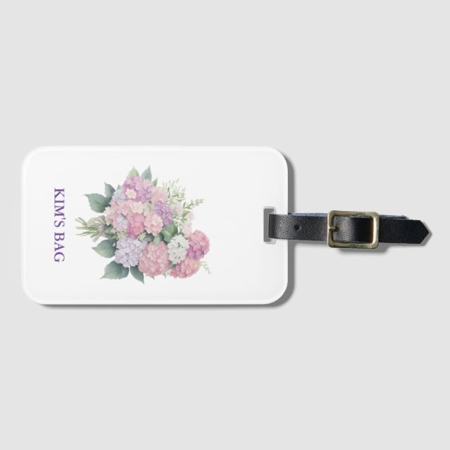 Étiquette À Bagage Hydrangea Luggage Tag, personalized (Devant Horizontal)