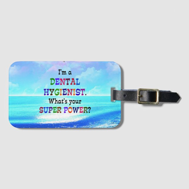 Étiquette À Bagage Hygiéniste dentaire, Conception colorée (Devant Horizontal)