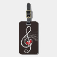 I HEART MUSIC Treble Clef Black Personnalisé
