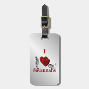Étiquette À Bagage I Heart Savannah Chat Argent