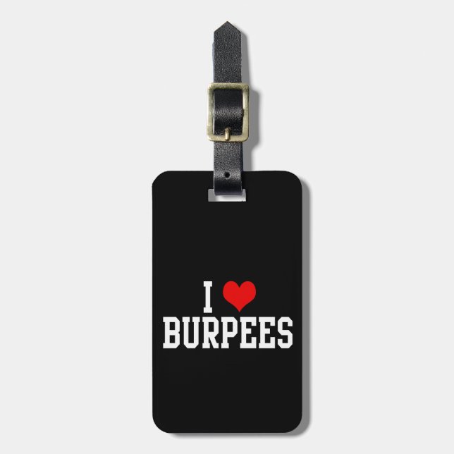 Étiquette À Bagage I Love Burpees, Fitness (Devant Vertical)