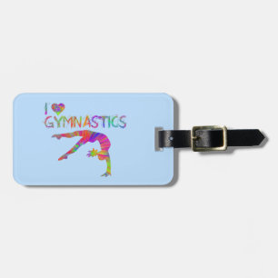 Étiquette À Bagage I Love Gymnastique Tie Dye Chemises Sacs Stickers