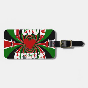 Étiquette À Bagage I Love Heart Kenya : Dynamic Flag Art