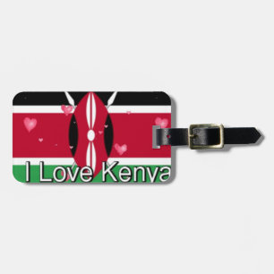 Étiquette À Bagage I Love ! Kenya Hakuna Matata flag image