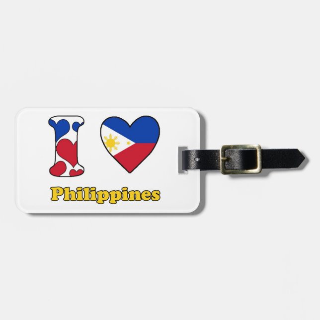 Étiquette À Bagage I Love Philippines (Devant horizontal)