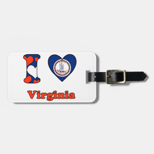 Étiquette À Bagage I Love Virginia (Devant horizontal)