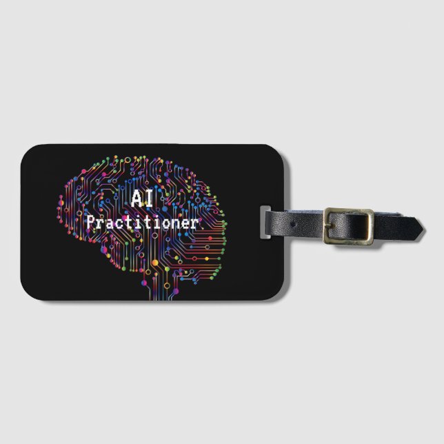 Étiquette À Bagage IA Praticien de l'intelligence artificielle (Devant Horizontal)