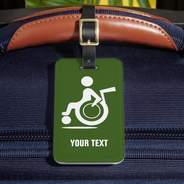 Étiquette À Bagage Icône handicapés en fauteuil roulant voyage person (Insitu Rectoal 2)