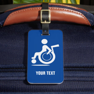 Étiquette À Bagage Icône handicapés en fauteuil roulant voyage person