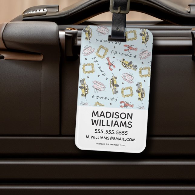 Étiquette À Bagage Icônes d'aquarelle FRIENDS™ Motif (Luggage tag on luggage)