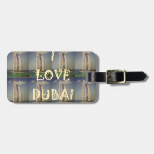 Étiquette À Bagage Iconic Dubai : "I Love Dubai" Vector Graphisme