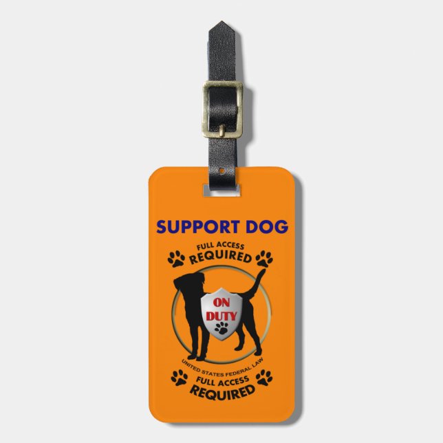 Étiquette À Bagage ID chien de support (Devant Vertical)