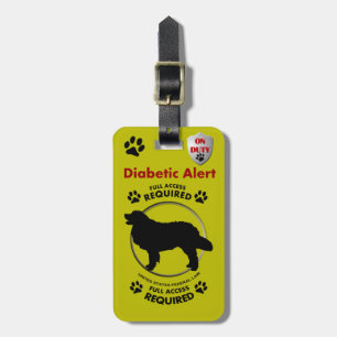 Étiquette À Bagage ID de chien d'alerte diabétique