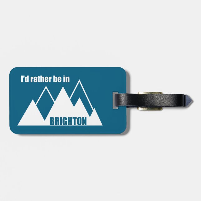 Étiquette À Bagage I'd Rather Be In Brighton Utah Mountain (Dos horizontal)